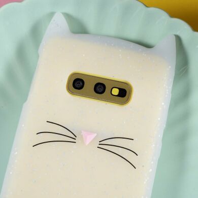 Силиконовый (TPU) чехол Deexe Cat 3D Series для Samsung Galaxy S10e (G970) - White