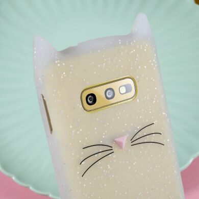 Силиконовый (TPU) чехол Deexe Cat 3D Series для Samsung Galaxy S10e (G970) - White