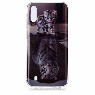 Силиконовый (TPU) чехол Deexe Life Style для Samsung Galaxy M10 (M105) / A10 (A105) - Cat and Reflection in Water