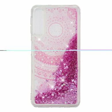 Силиконовый (TPU) чехол Deexe Liquid Glitter для Samsung Galaxy A70 (A705) - Mandala