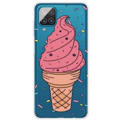 Силиконовый (TPU) чехол Deexe Pretty Glossy для Samsung Galaxy A12 (A125) / A12 Nacho (A127) / M12 (M127) - Pink Ice Cream