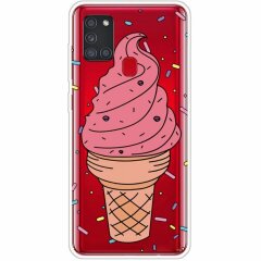 Силиконовый (TPU) чехол Deexe Pretty Glossy для Samsung Galaxy A21s (A217) - Ice Cream
