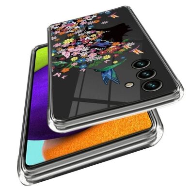 Силиконовый (TPU) чехол Deexe Pretty Glossy для Samsung Galaxy A55 (A556) - Flower Fairy