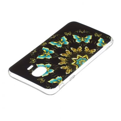 Силиконовый (TPU) чехол Deexe Pretty Glossy для Samsung Galaxy J4 2018 (J400) - Colorized Butterfly