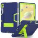 Защитный чехол Deexe Color Kickstand для Samsung Galaxy Tab S9 / S9 FE (X710/716/510) - Navy Blue / Yellow Green. Фото 2 из 12