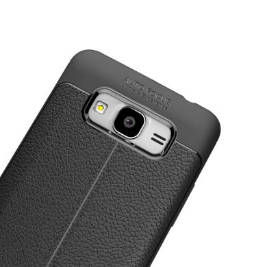 Защитный чехол Deexe Leather Cover для Samsung Galaxy J2 Prime - Black