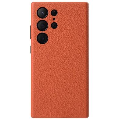Кожаный чехол MELKCO Classic Case для Samsung Galaxy S24 Ultra (S928) - Orange