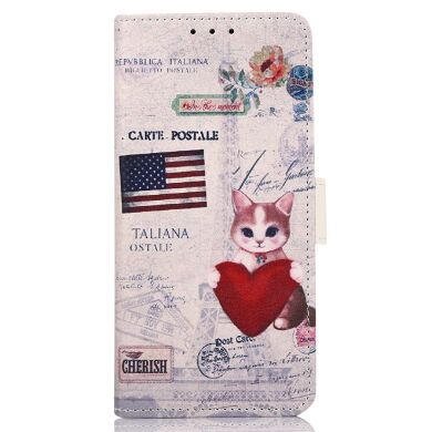 Чехол Deexe Life Style Wallet для Samsung Galaxy A03 (A035) - Cat and Heart