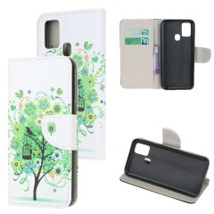 Чехол-книжка Deexe Color Wallet для Samsung Galaxy A21s (A217) - Green Tree with Birdcage