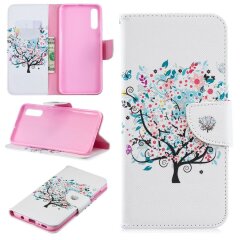 Чехол-книжка Deexe Color Wallet для Samsung Galaxy A70 (A705) - Flowered Tree