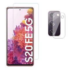 Комплект защитных стекол (на экран и камеру) Deexe 2.5D Arc Edge для Samsung Galaxy S20 FE (G780)
