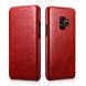 Кожаный чехол-книжка ICARER Slim Flip для Samsung Galaxy S9 (G960) - Red. Фото 1 из 14