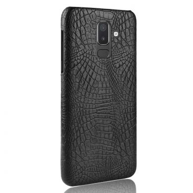 Пластиковый чехол Deexe Croco Style для Samsung Galaxy J8 2018 (J810) - Black