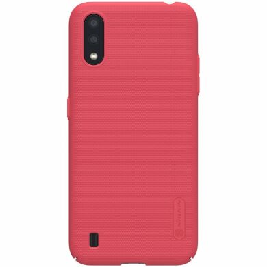 Пластиковый чехол NILLKIN Frosted Shield для Samsung Galaxy A01 (A015) - Red