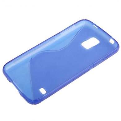 Силиконовая накладка Deexe S Line для Samsung S5 mini (G800) - Blue