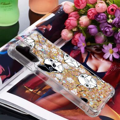 Силиконовый (TPU) чехол Deexe Fashion Glitter для Samsung Galaxy A13 5G (A136) / A04s (A047) - Dog