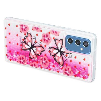 Силіконовий (TPU) чохол Deexe Fashion Glitter для Samsung Galaxy M52 (M526) - Pink Butterflies