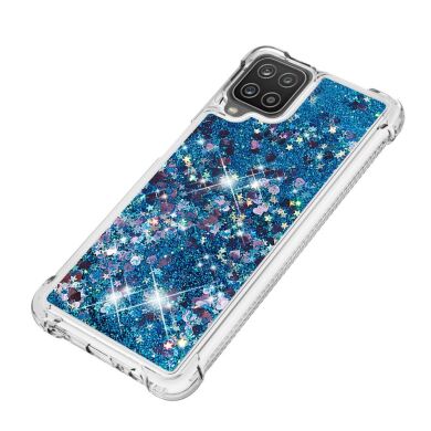 Силиконовый (TPU) чехол Deexe Liquid Glitter для Samsung Galaxy A12 (A125) / A12 Nacho (A127) / M12 (M127) - Blue