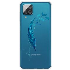 Силиконовый (TPU) чехол Deexe Pretty Glossy для Samsung Galaxy A12 (A125) / A12 Nacho (A127) / M12 (M127) - Feather