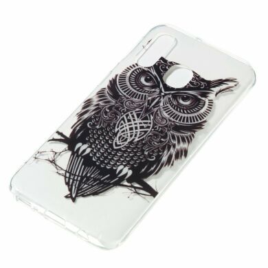 Силиконовый (TPU) чехол Deexe Pretty Glossy для Samsung Galaxy A40 (А405) - Black Owl
