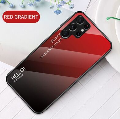 Защитный чехол Deexe Gradient Color для Samsung Galaxy S22 Ultra - Black / Red