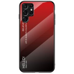 Защитный чехол Deexe Gradient Color для Samsung Galaxy S22 Ultra - Black / Red