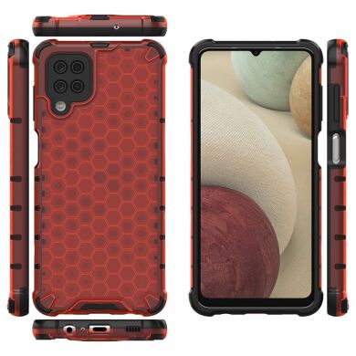 Защитный чехол Deexe Honeycomb Series для Samsung Galaxy A12 (A125) / A12 Nacho (A127) - Red