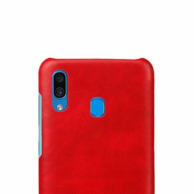 Защитный чехол Deexe Leather Back Cover для Samsung Galaxy A30 (A305) / A20 (A205) - Red