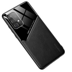 Защитный чехол Deexe Magnetic Leather Cover для Samsung Galaxy A52 (A525) / A52s (A528) - Black