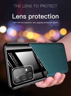 Защитный чехол Deexe Magnetic Leather Cover для Samsung Galaxy A52 (A525) / A52s (A528) - Green