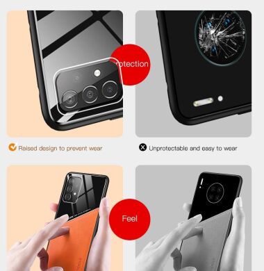 Защитный чехол Deexe Magnetic Leather Cover для Samsung Galaxy A52 (A525) / A52s (A528) - Orange