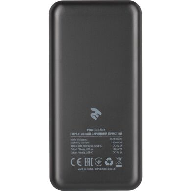 Зовнішній акумулятор 2Е PD + QC3.0 18W 20000mAh - Black