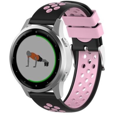 Ремешок Deexe Dot Color для часов с шириной крепления 18 мм - Black / Pink