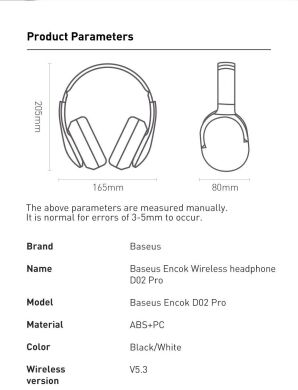 Беспроводные наушники Baseus Encok Wireless Headphone D02 Pro (NGD02-C02) - White