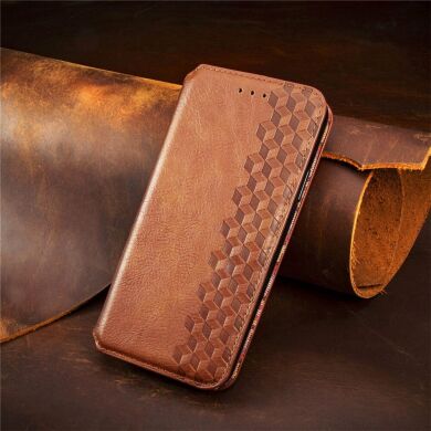 Чехол Deexe Rhombus Wallet для Samsung Galaxy A13 5G (A136) / A04s (A047) - Brown