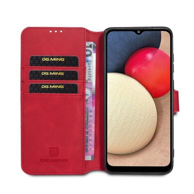 Чехол DG.MING Retro Style для Samsung Galaxy A02s (A025) - Red