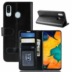 Чехол-книжка Deexe Wallet Style для Samsung Galaxy A30 (A305) / A20 (A205) - Black