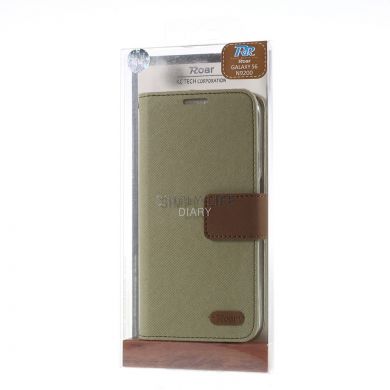 Чехол-книжка ROAR KOREA Cloth Texture для Samsung Galaxy S6 (G920) - Khaki
