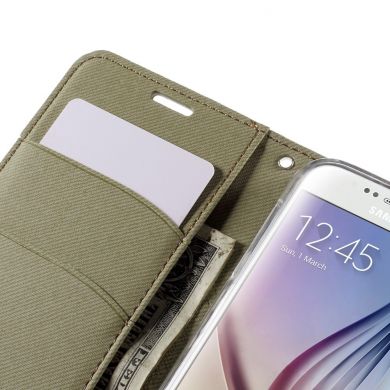Чехол-книжка ROAR KOREA Cloth Texture для Samsung Galaxy S6 (G920) - Khaki