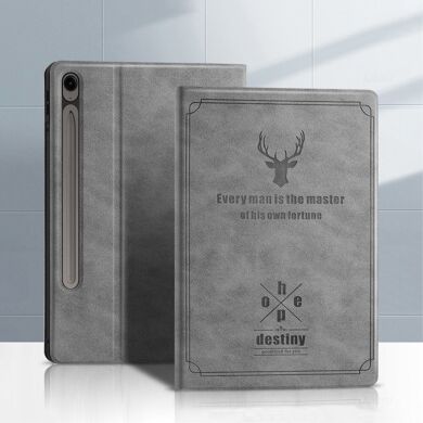 Чехол-книжка UniCase Deer Pattern для Samsung Galaxy Tab S9 FE (X510) - Grey