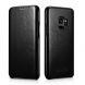 Кожаный чехол-книжка ICARER Slim Flip для Samsung Galaxy S9 (G960) - Black. Фото 1 из 14