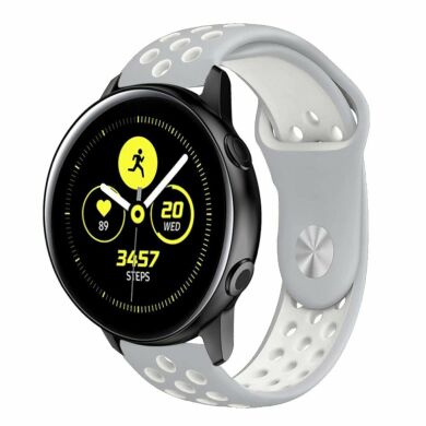 Ремешок Deexe Dot Color для Samsung Watch Active / Active 2 40mm / Active 2 44mm - Grey / White
