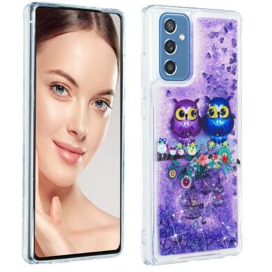Силиконовый (TPU) чехол Deexe Fashion Glitter для Samsung Galaxy M52 (M526) - Owl Couple