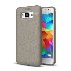 Защитный чехол Deexe Leather Cover для Samsung Galaxy J2 Prime - Gray