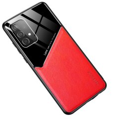 Защитный чехол Deexe Magnetic Leather Cover для Samsung Galaxy A52 (A525) / A52s (A528) - Red