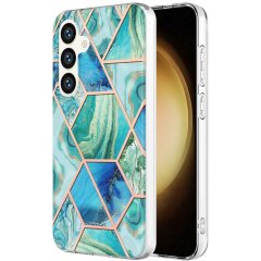 Защитный чехол Deexe Marble Pattern для Samsung Galaxy S24 - Green