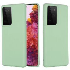 Защитный чехол Deexe Silicone Case для Samsung Galaxy S21 Ultra - Green