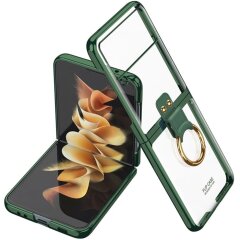 Защитный чехол GKK Elegant Case для Samsung Galaxy Flip 3 - Midnight Green