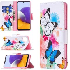 Чехол-книжка Deexe Color Wallet для Samsung Galaxy A22 5G (A226) - Butterflies