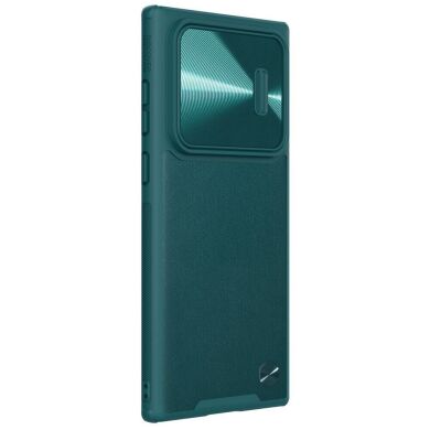 Защитный чехол NILLKIN CamShield Leather Case для Samsung Galaxy S22 Ultra (S908) - Green
